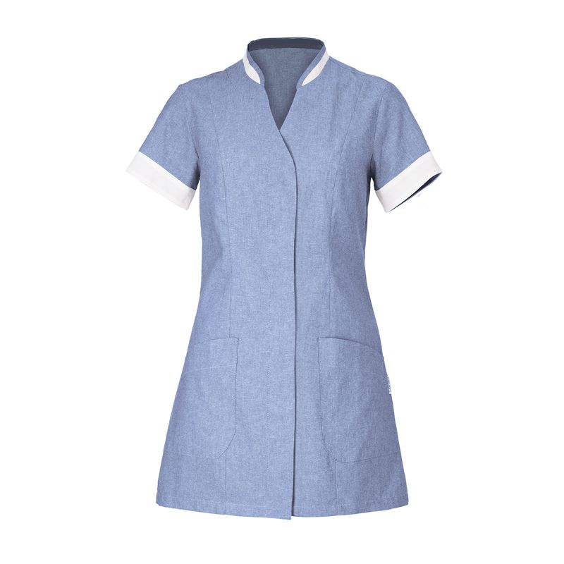 Pracovné oblečenie pre beauty a chyžné – dámska tunika – AURELIA - modrý melír