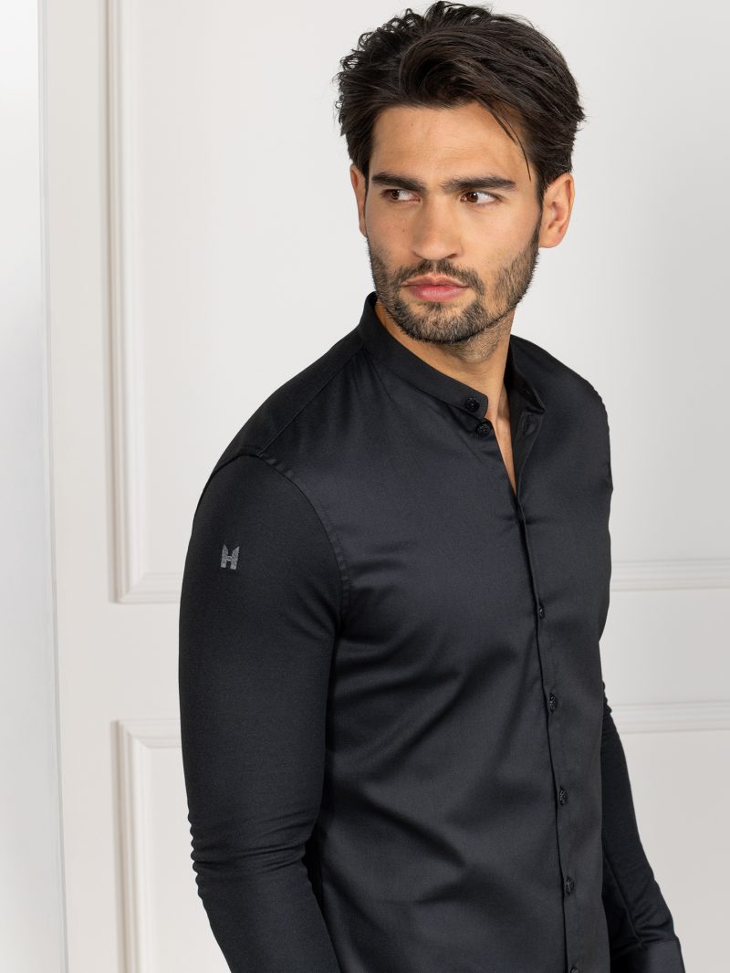 Pánska elastická košeľa  – Le Nouveau Chef – LUCAS - Čierna