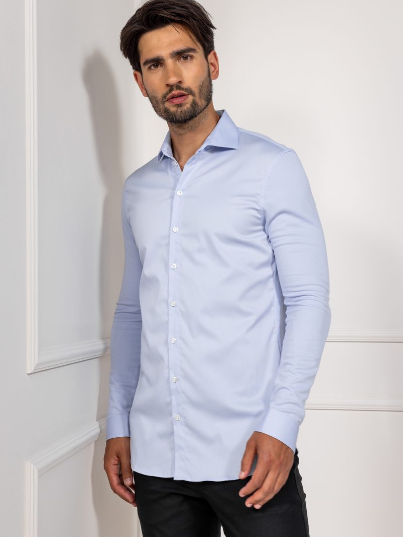 Pánska elastická košeľa – Le Nouveau Chef – LIAM - Nebeská modrá