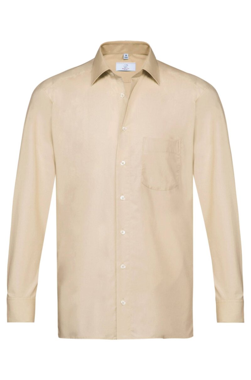 Pánska košeľa GREIFF elastická BASIC – regular fit - beige piesková