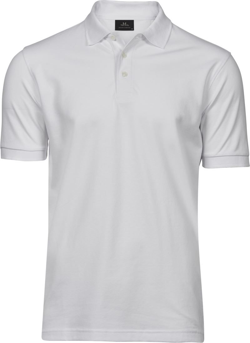 pánske luxusné strečové polo tričko Heavy TJ - White
