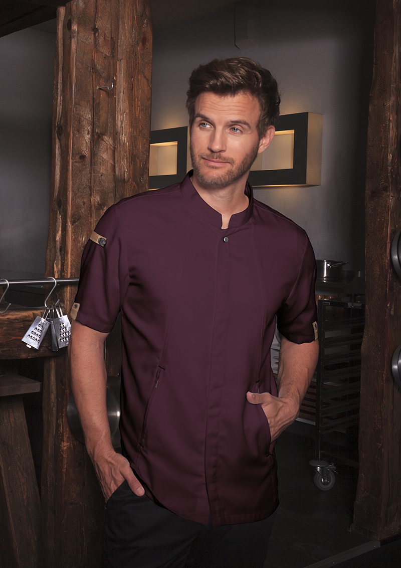 Pánsky ľahký kuchársky rondon dlhý rukáv KARLOWSKY - baklažánová