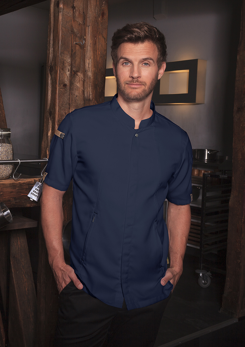 Pánsky ľahký kuchársky rondon dlhý rukáv KARLOWSKY - oceľová modrá